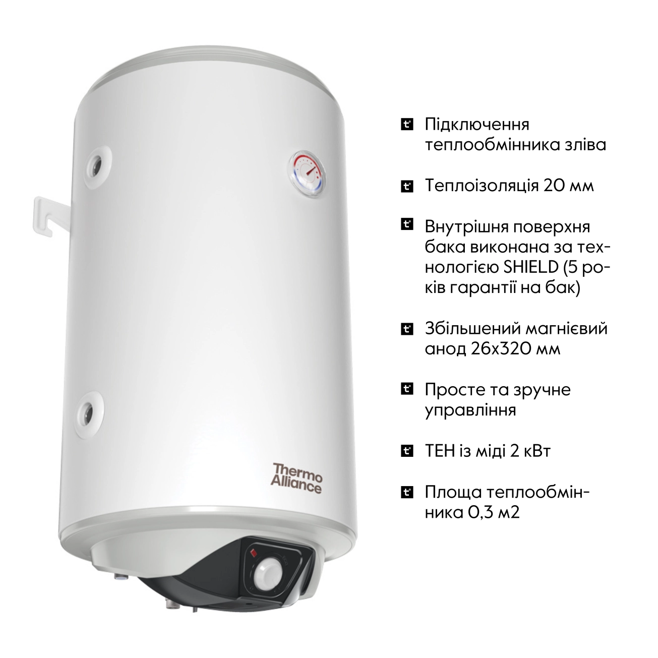 Водонагрівач  комбінований Thermo Alliance  80 л.  (CWH 8044 4S L) Фото - 3